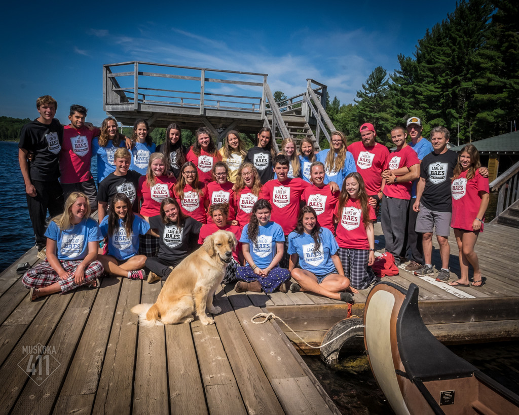 Camp New Moon staff wearing the Lake of BAES t-shirts from Muskoka411