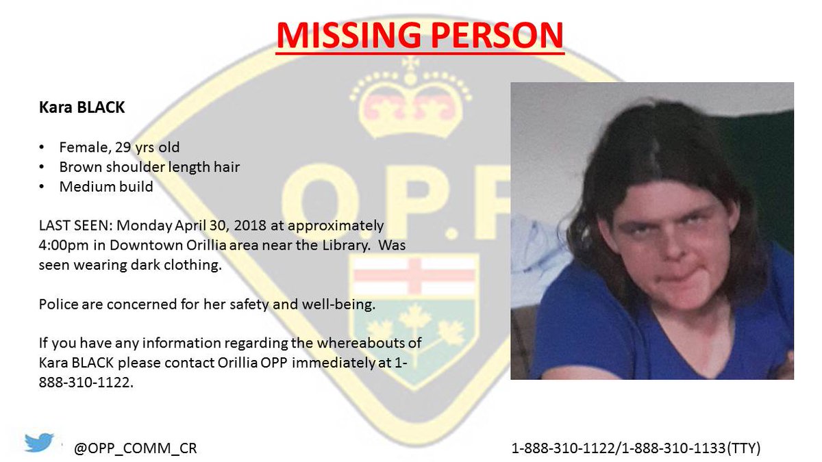 Missing Female Last Seen In Orillia On April 30th 5818