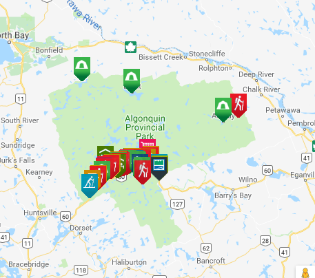 provincial algonquin park fires nearby due areas closed forest some map muskoka411