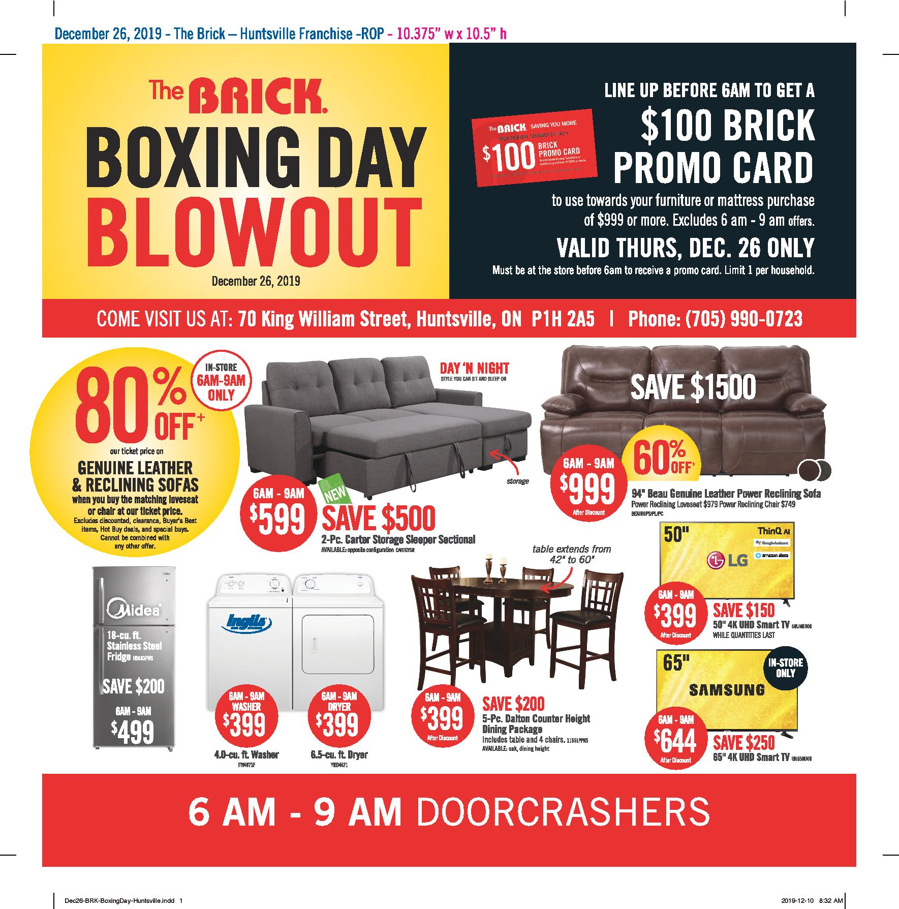 Visit The Brick In Huntsville On Boxing Day