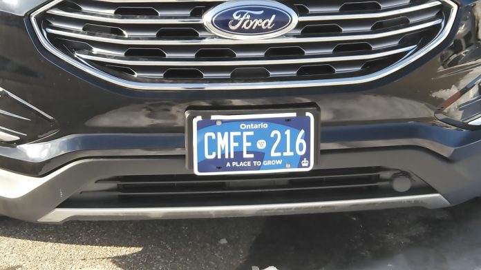 blue car plates ontario