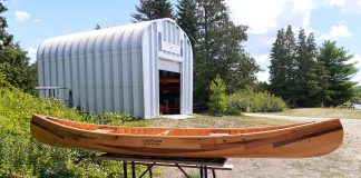Cedar strip canoe