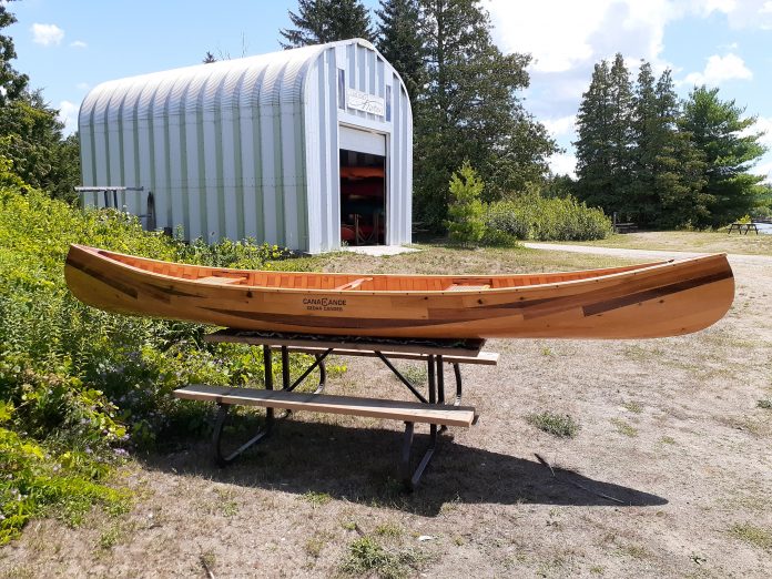 Cedar strip canoe