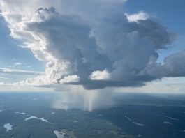 Localized rain storm