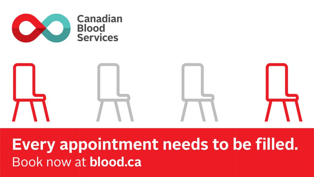 Every appointment needs to be filled at blood donation clinics.