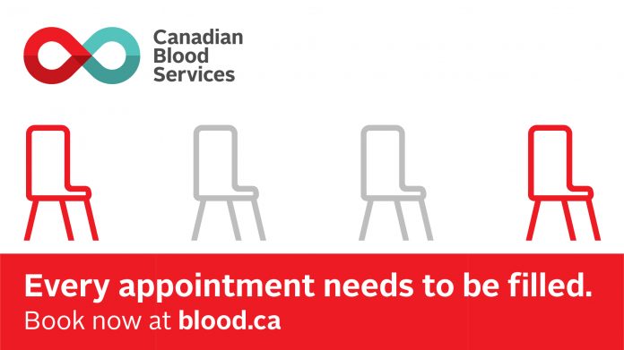 Every appointment needs to be filled at blood donation clinics.