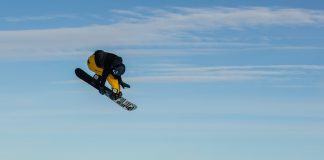 Snowboarder Liam Brearley does tricks in Austria