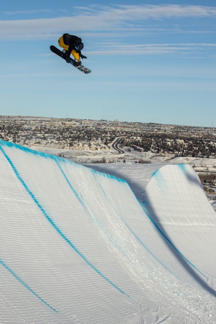 Snowboarder Liam Brearley does tricks in Austria