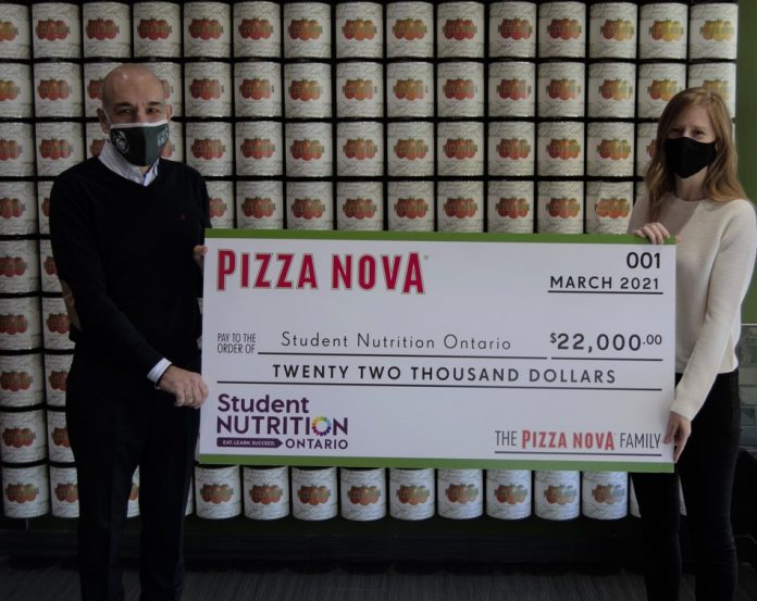Pizza Nova-Pizza Nova donates -22-000 for Student Nutrition Onta
