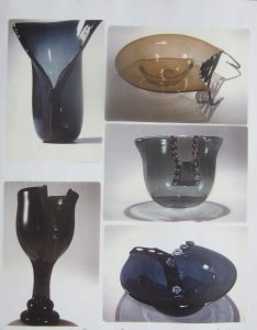 Solo exhibition 1974 - pieces of hot blown glass Sheridan College, titled 'Statement of Process'.