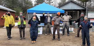 Volunteers from Friends of the Muskoka Watershed's ash drive in March