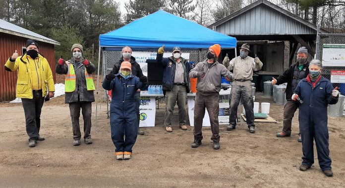 Volunteers from Friends of the Muskoka Watershed's ash drive in March