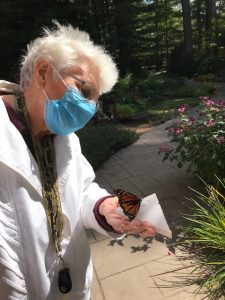 Alice Bertrand during the virtual butterfly release in 2020.