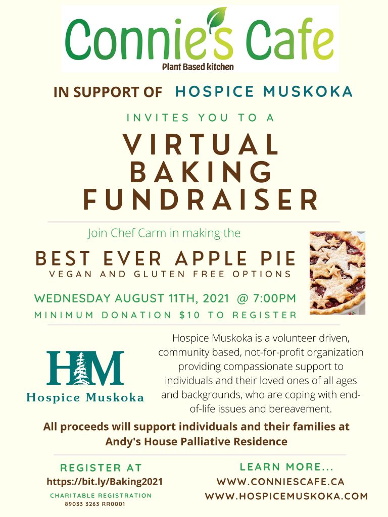 Connie's Cafe virtual baking fundraiser for Hospice Muskoka