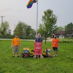 Pride flag and banner are displayed in the Township of Georgian Bay. Photo courtesy of Muskoka Pride