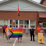 Progress flag raising in Muskoka Lakes. Photo courtesy of Muskoka Pride