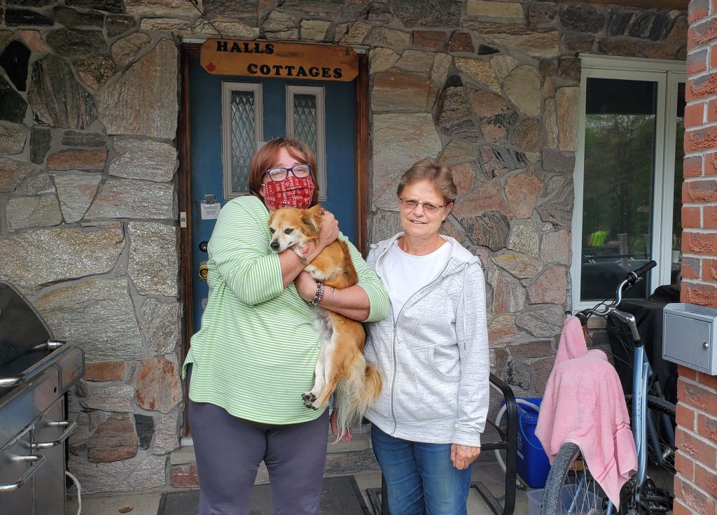 Escaping homelessness: Tammie Swartz and Diane Vanderwal at Hall's Cottages.