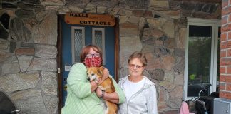 Escaping homelessness: Tammie Swartz and Diane Vanderwal at Hall's Cottages.