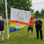 Two-Spirit flag raising in Wahta. Photo courtesy of Muskoka Pride