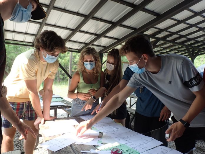 students learning outside