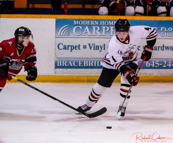 Billet homes: South Muskoka Shield is in search of billet families for their players, pictured playing the Knights of Meaford