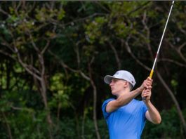 Spencer Jackson, a Grade 12 student from BMLSS, golfs. Jackson is competing in the National Golf Championship from Oct. 8 to 11.