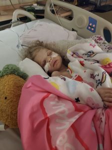 Port Sydney three-year-old Scarlett Seymour after surgery