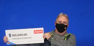 Conroy Bissonette of Utterson is $100,000 richer after winning with INSTANT 21