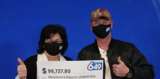 LOTTO 6/49 Winners Maryanne Fullerton and Robert Fullerton of North Bay