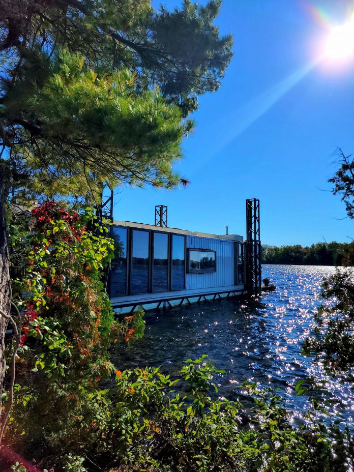 The argument over floating accommodations: Joe Nimens' floating container home