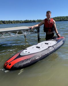An Ecosurf client uses the Carver X board at Bass Lake. Photo courtesy of Ecosurf Mississauga