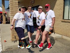 Shawn Forth and other members of Muskoka Pride at a past Walk A Mile event