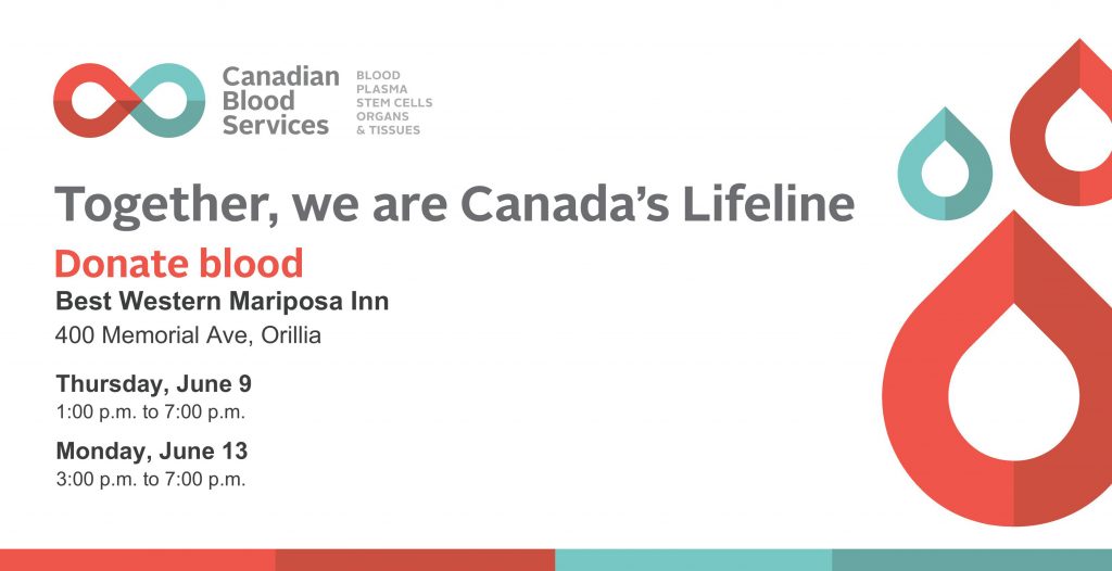 Orillia blood drives June 2022