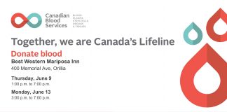 Orillia blood drives June 2022