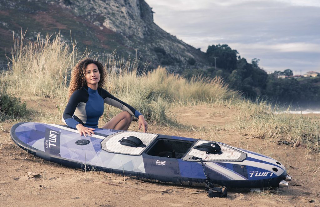 The Carver Twin electric surfboard. Photo courtesy of Ecosurf Mississauga