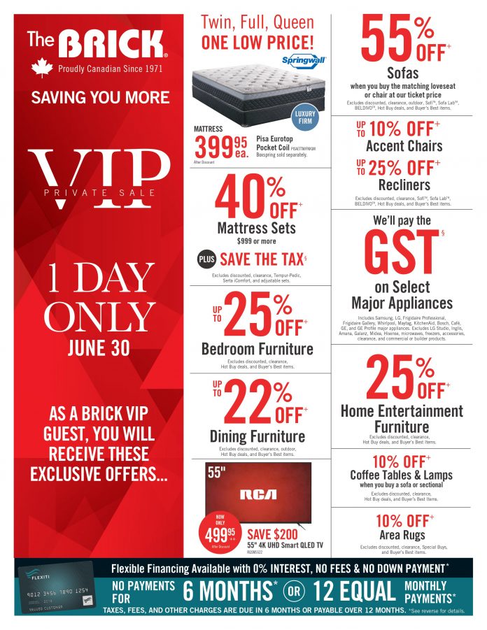 The Brick Canada D’Eh VIP Sale