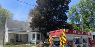 Sunday afternoon house fire in Orillia