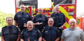 Long-service awards for members of the Bracebridge Fire Department