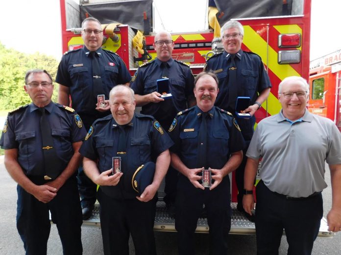 Bracebridge Fire Department Awards 2022 Long-service awards for members of the Bracebridge Fire Department
