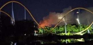A structure fire at Splash Works in Canada's Wonderland