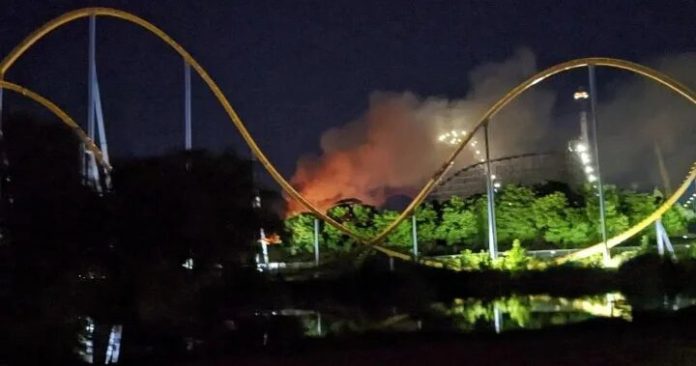 A structure fire at Splash Works in Canada's Wonderland