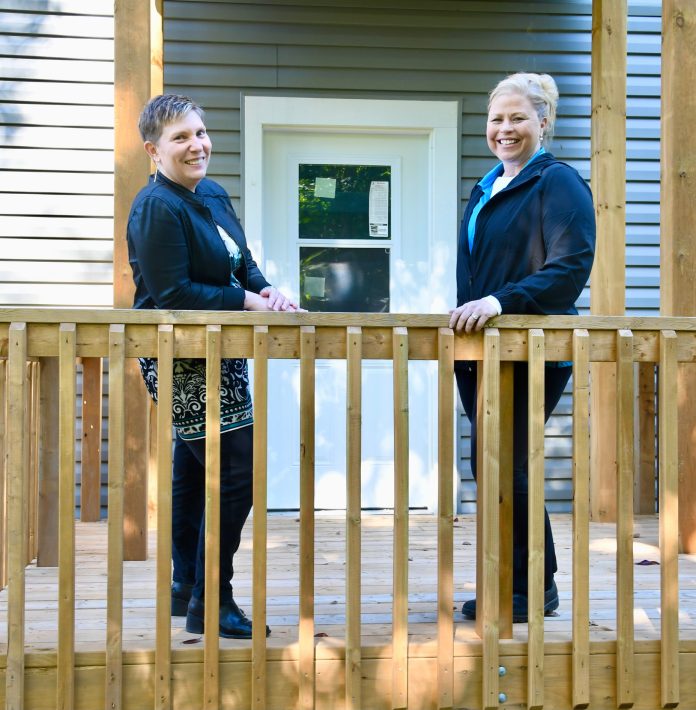 Affordable housing announcement: Suzanne Willett, Executive Director for Community Living Huntsville, and Kimberley Woodcock, CEO of Habitat for Humanity Ontario Gateway North