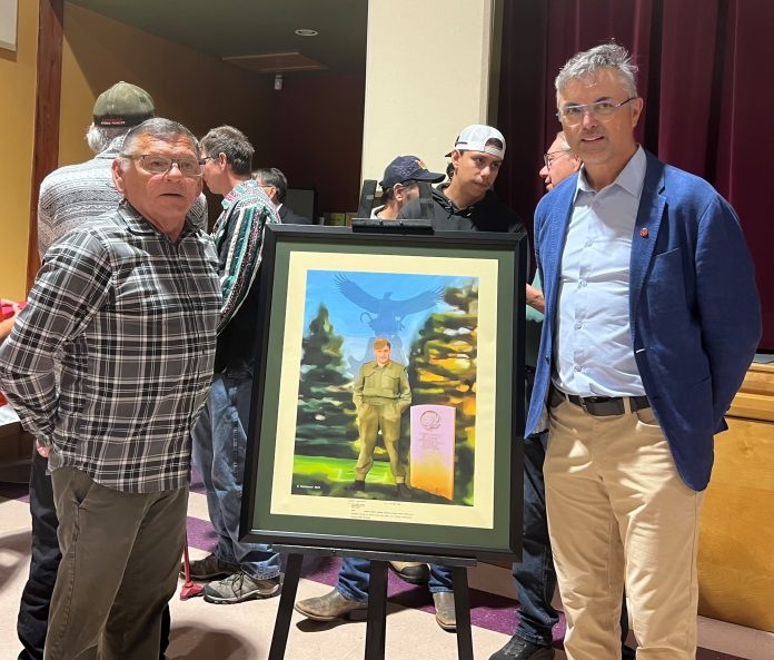 Chief Philip Franks of Wahta First Nation with Artist Greg Hammond