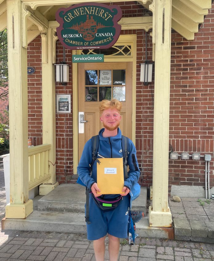 Stefan, a young Toronto man who took a pilgrimage to paradise by walking to Gravenhurst