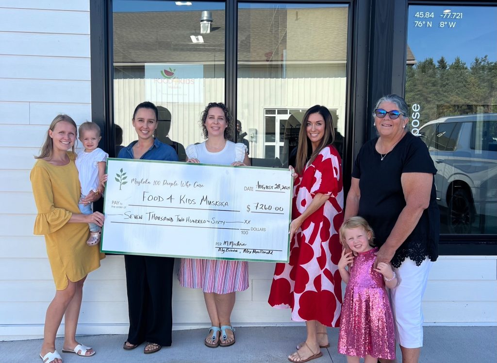 Muskoka 100 People Who Care Food4Kids Muskoka Cheque Presentation