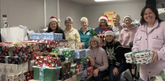 Volunteers with the Muskoka Shoebox Project in 2023