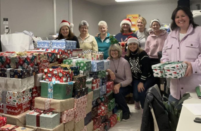 Volunteers with the Muskoka Shoebox Project in 2023