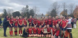 The Rosseau Lake College girls' field hockey team fresh of their championship win on Nov. 1