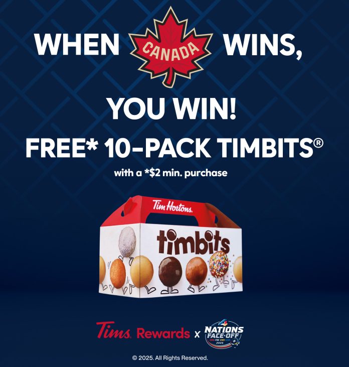 Tim Hortons-Tim Hortons will give away FREE 10 packs of Timbits-