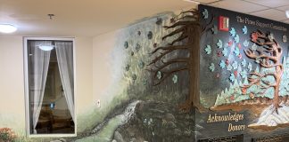The newly expanded donor recognition wall at the Pines Long-Term Care Home